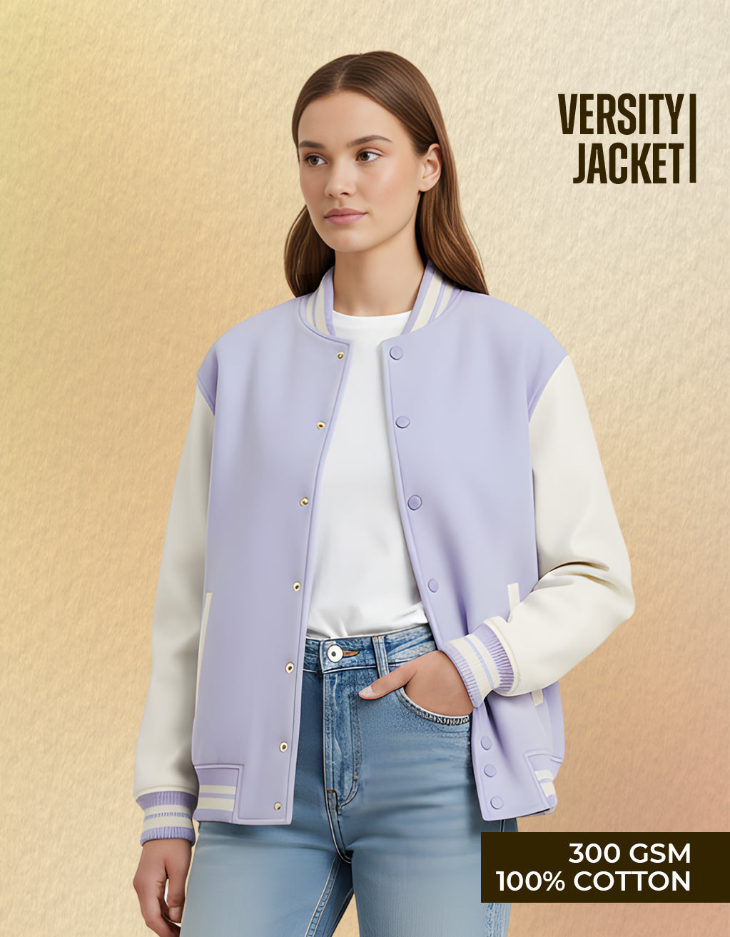 Women's Varsity Jacket (Lavender)