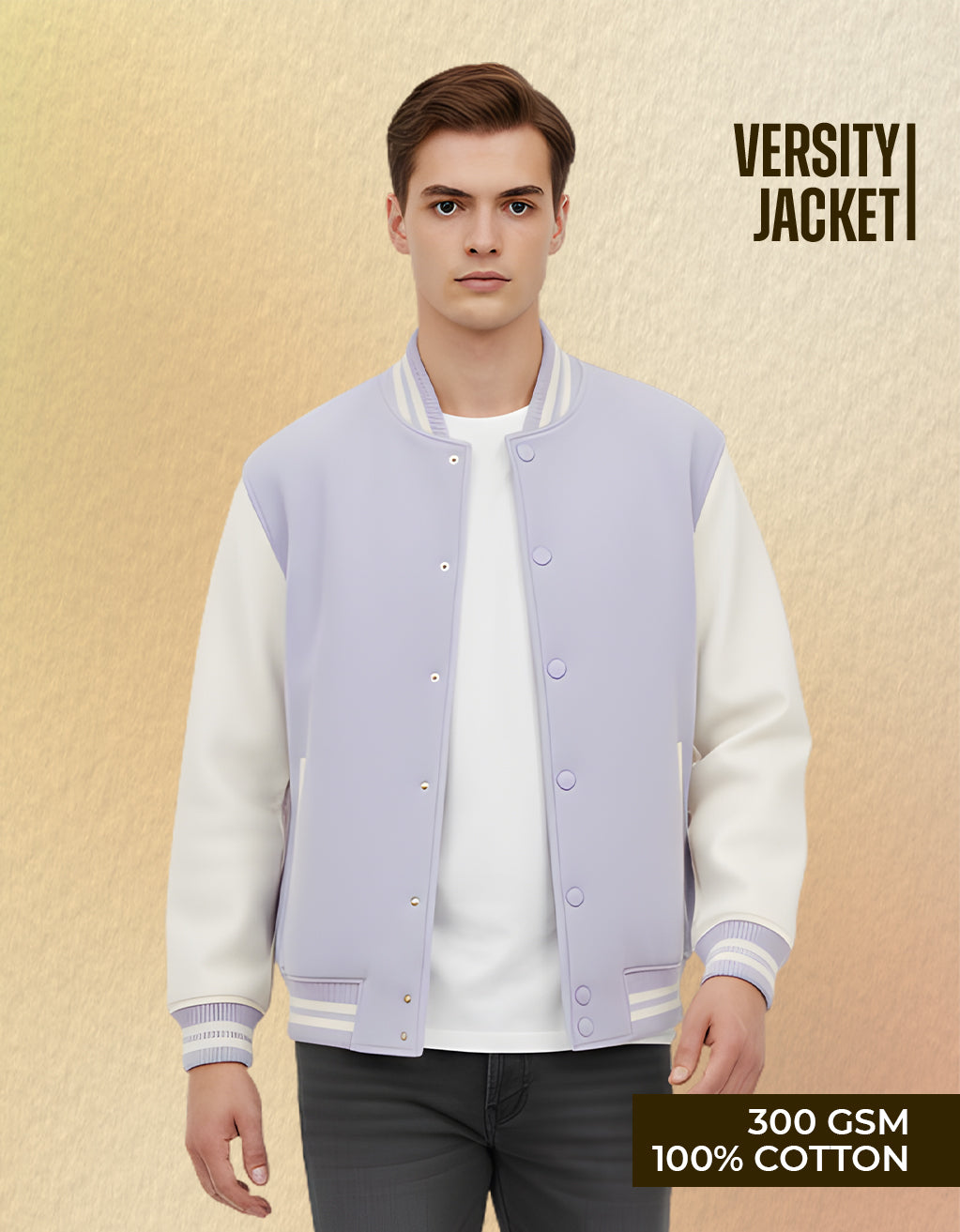 Men's Varsity Jacket (Lavender)