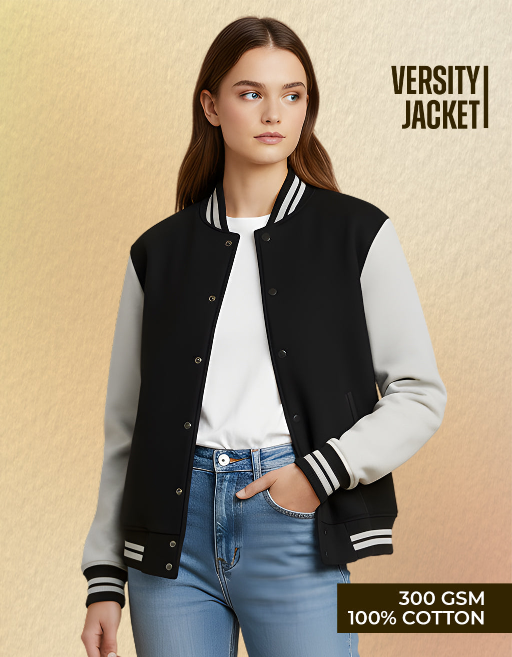 Women's Varsity Jacket (Black)
