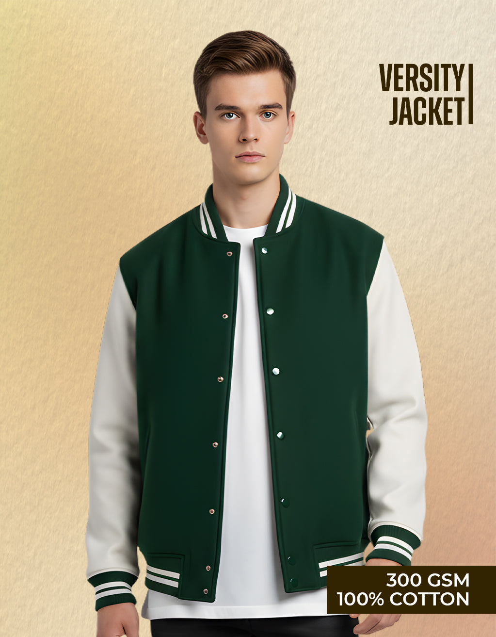 Men's Varsity Jacket (Bottle Green)