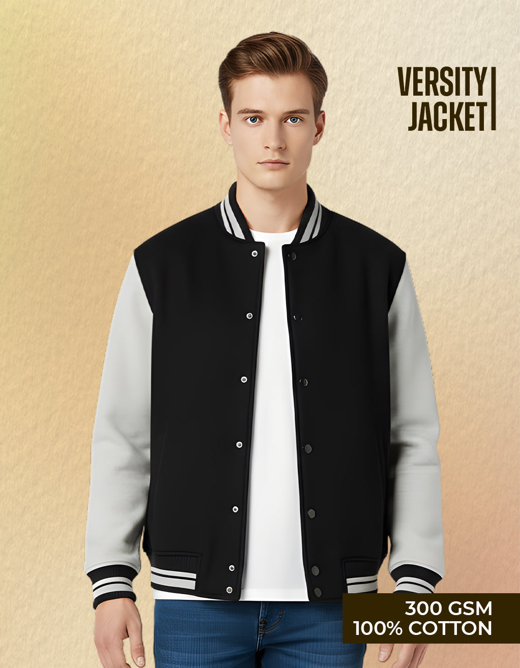 Men's Varsity Jacket (Black)