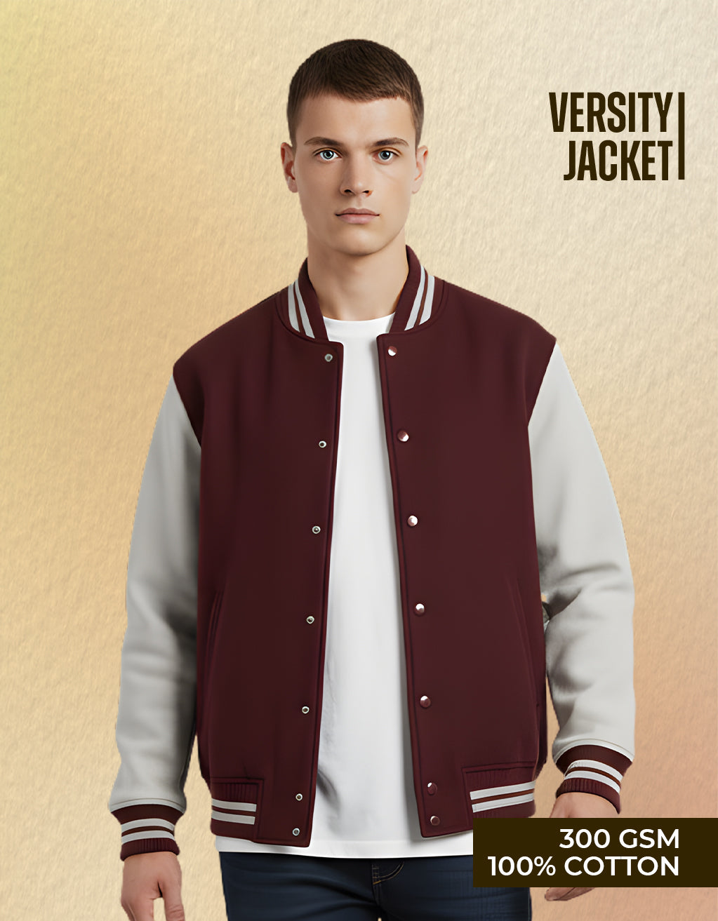 Men's Varsity Jacket (Maroon)