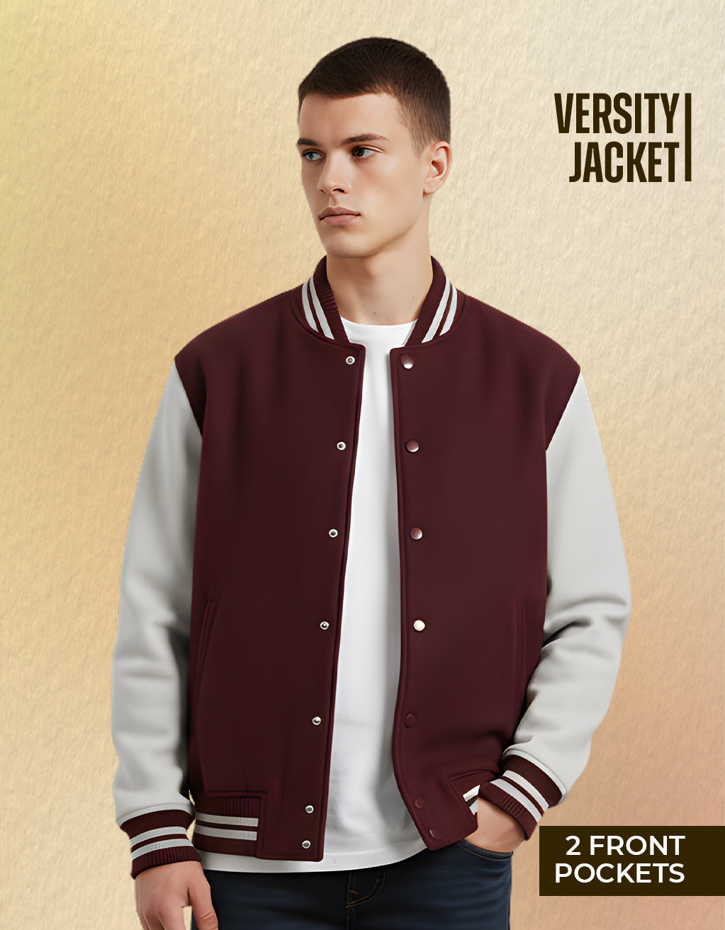 Men's Varsity Jacket (Maroon)