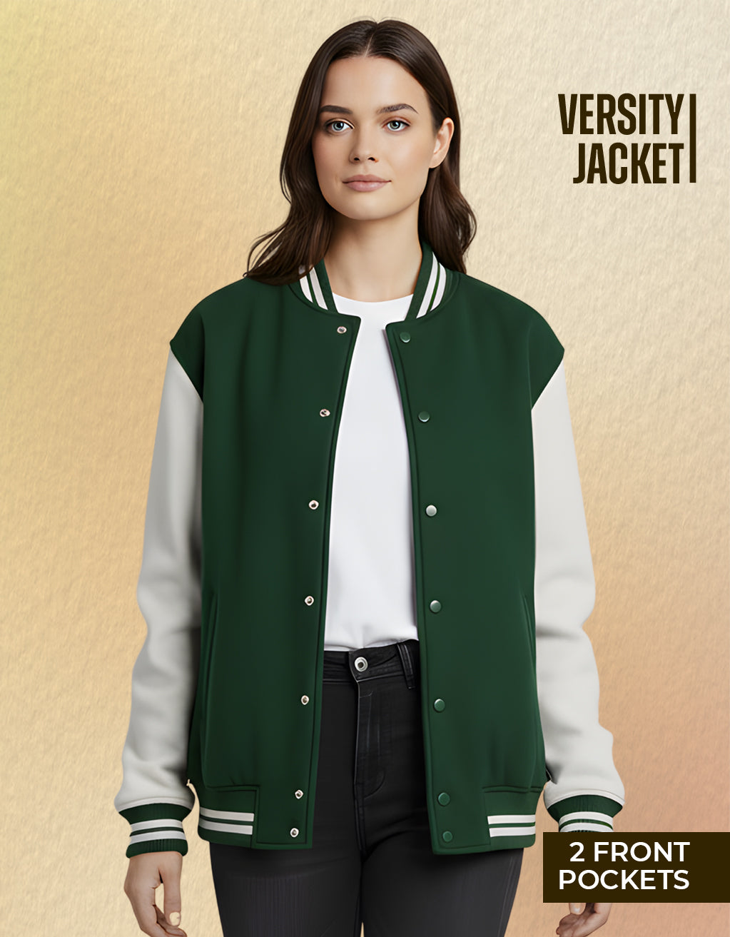 Women's Varsity Jacket (Bottle Green)