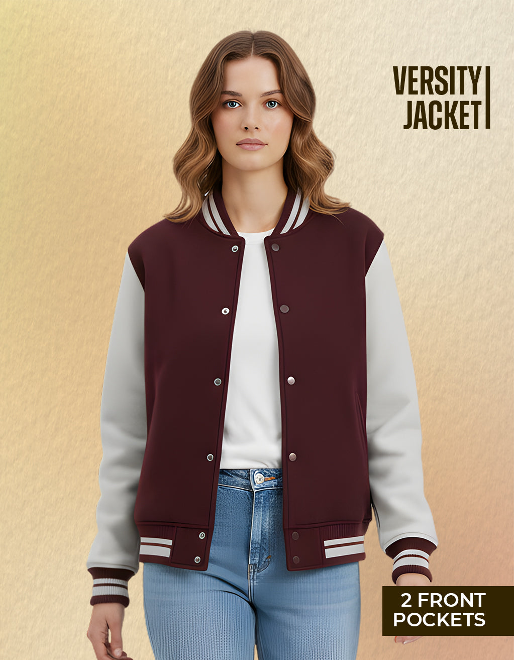 Women's Varsity Jacket (Maroon)