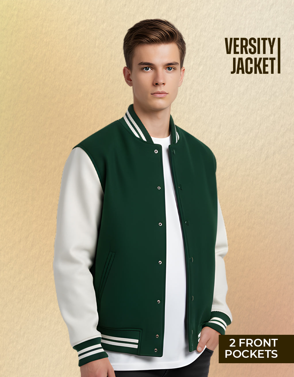 Men's Varsity Jacket (Bottle Green)