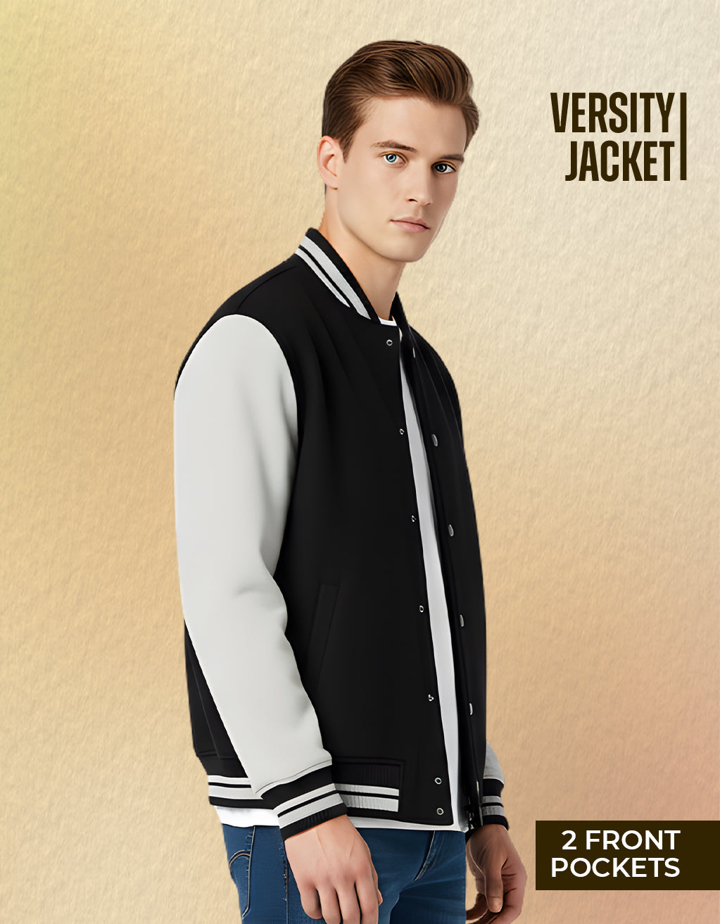 Men's Varsity Jacket (Black)