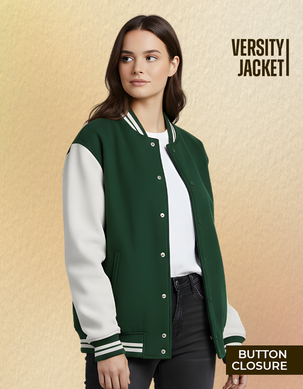 Women's Varsity Jacket (Bottle Green)