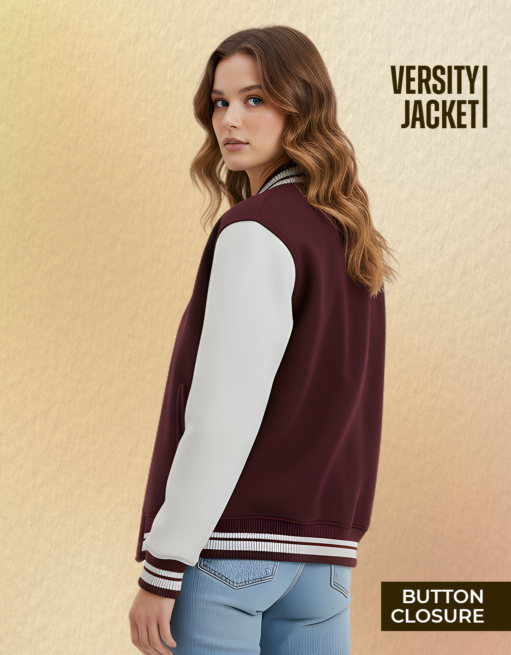 Women's Varsity Jacket (Maroon)