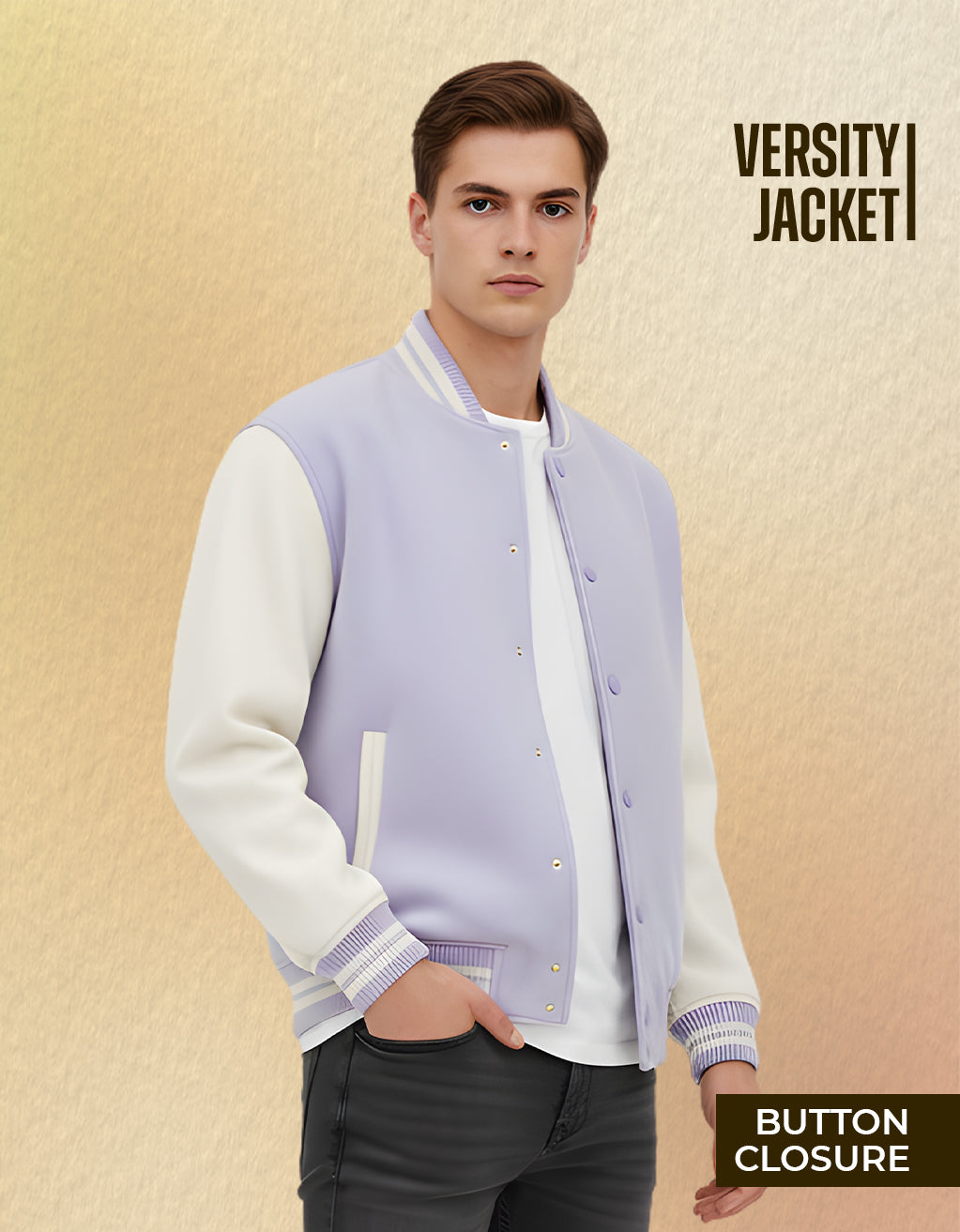 Men's Varsity Jacket (Lavender)