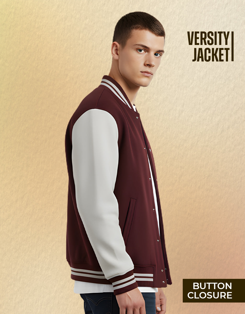 Men's Varsity Jacket (Maroon)