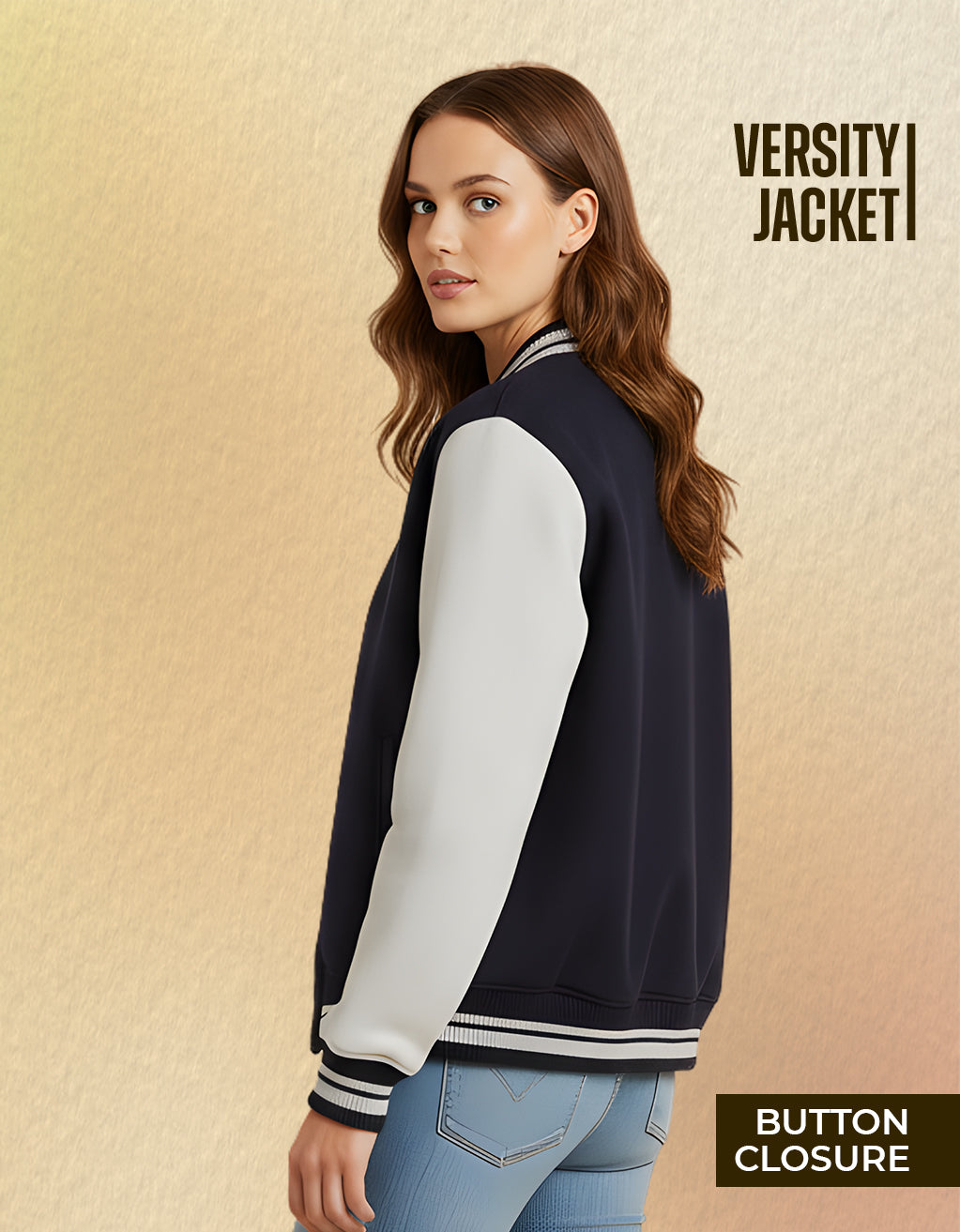 Women's Varsity Jacket (Navy Blue)