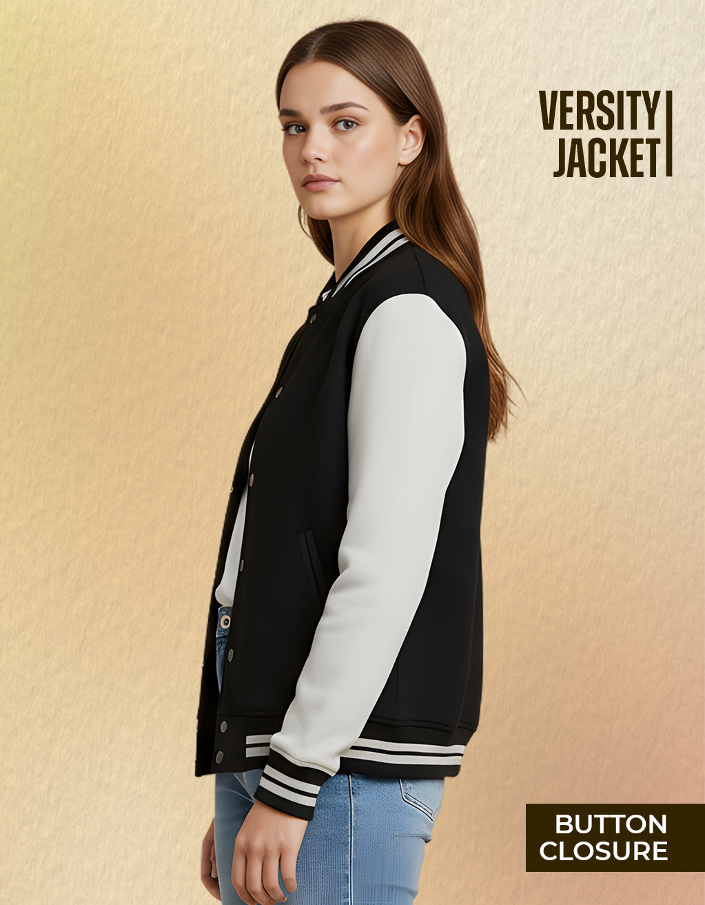 Women's Varsity Jacket (Black)