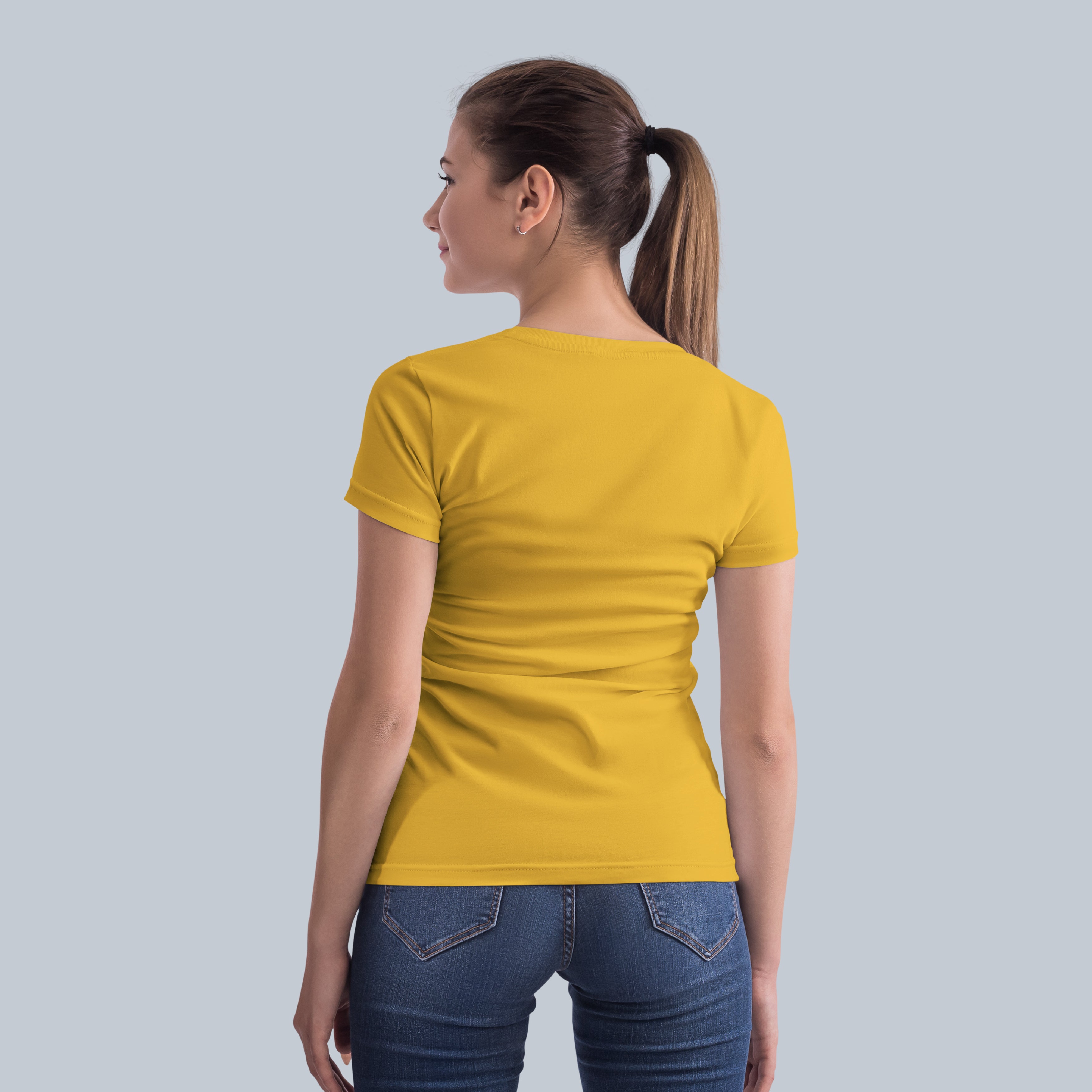 Astryx Women’s Classic T-shirt (Mustard  Yellow)