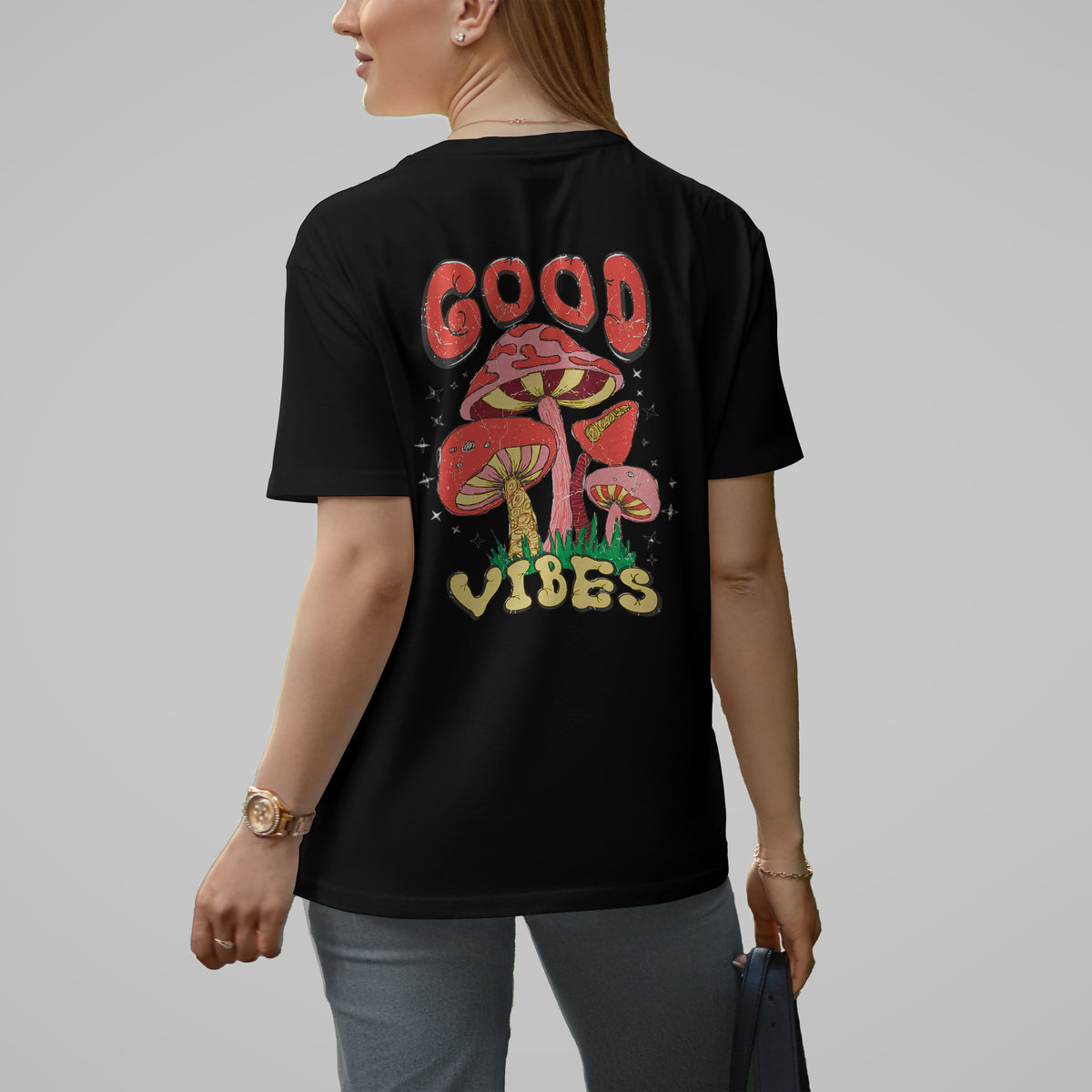Astryx Women’s Oversized Good Vibes T-shirt