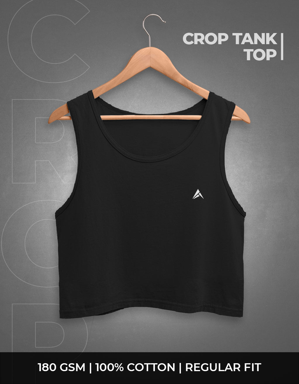 Women's Crop Tank Top (Black)