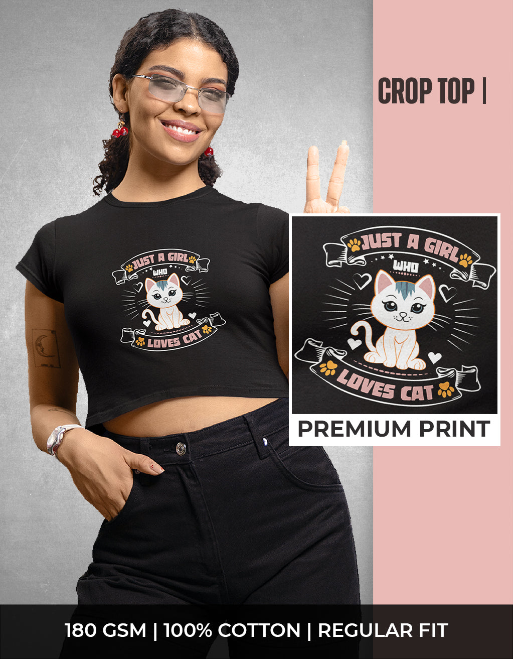 Women’s Crop Top (Cat)