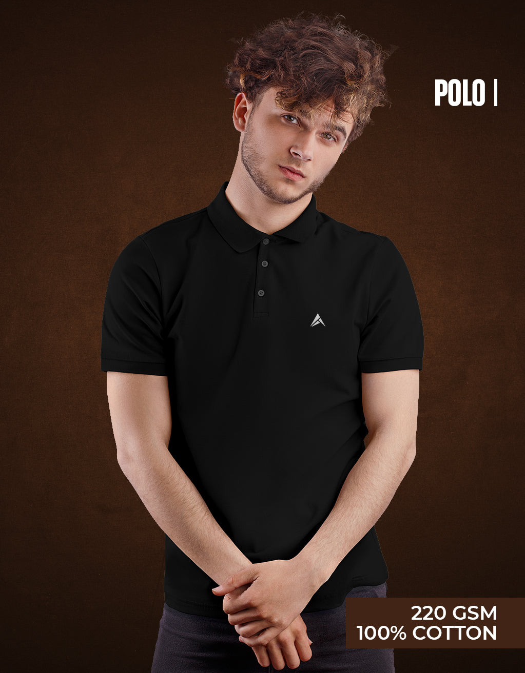 Men's Polo T-Shirt (Black)
