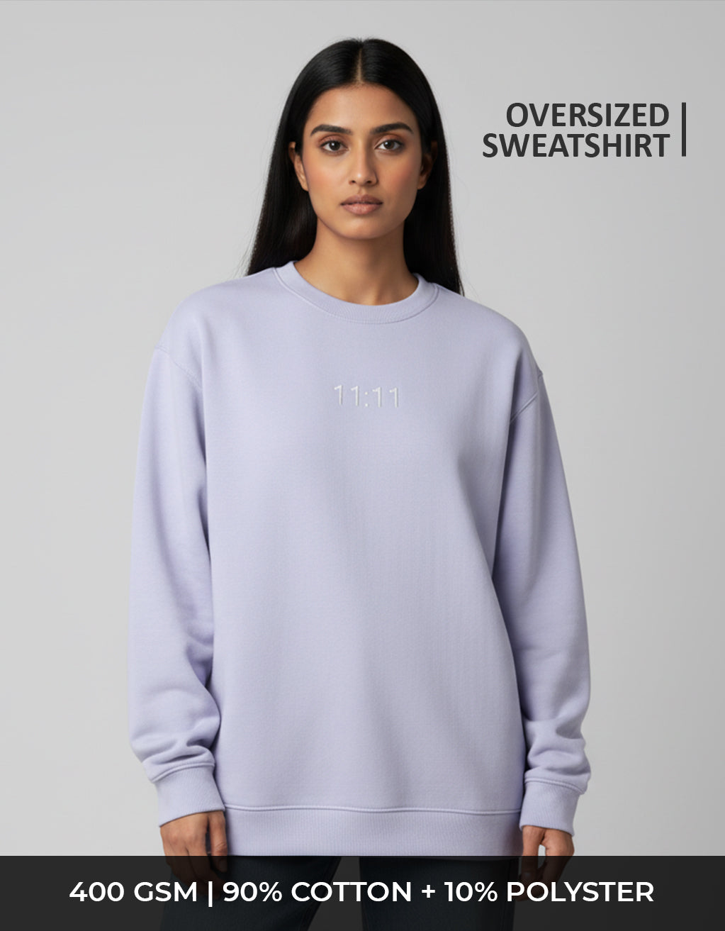 Women's Oversized Sweatshirt (11:11) - 6 Colours - Embroidery