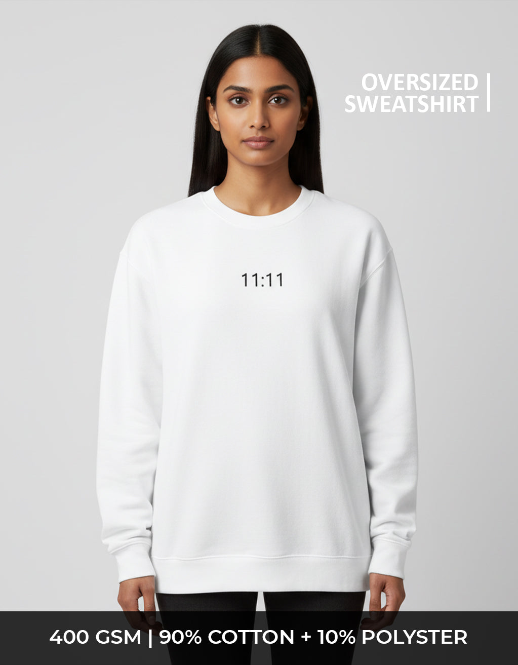 Women's Oversized Sweatshirt (11:11) - Embroidery