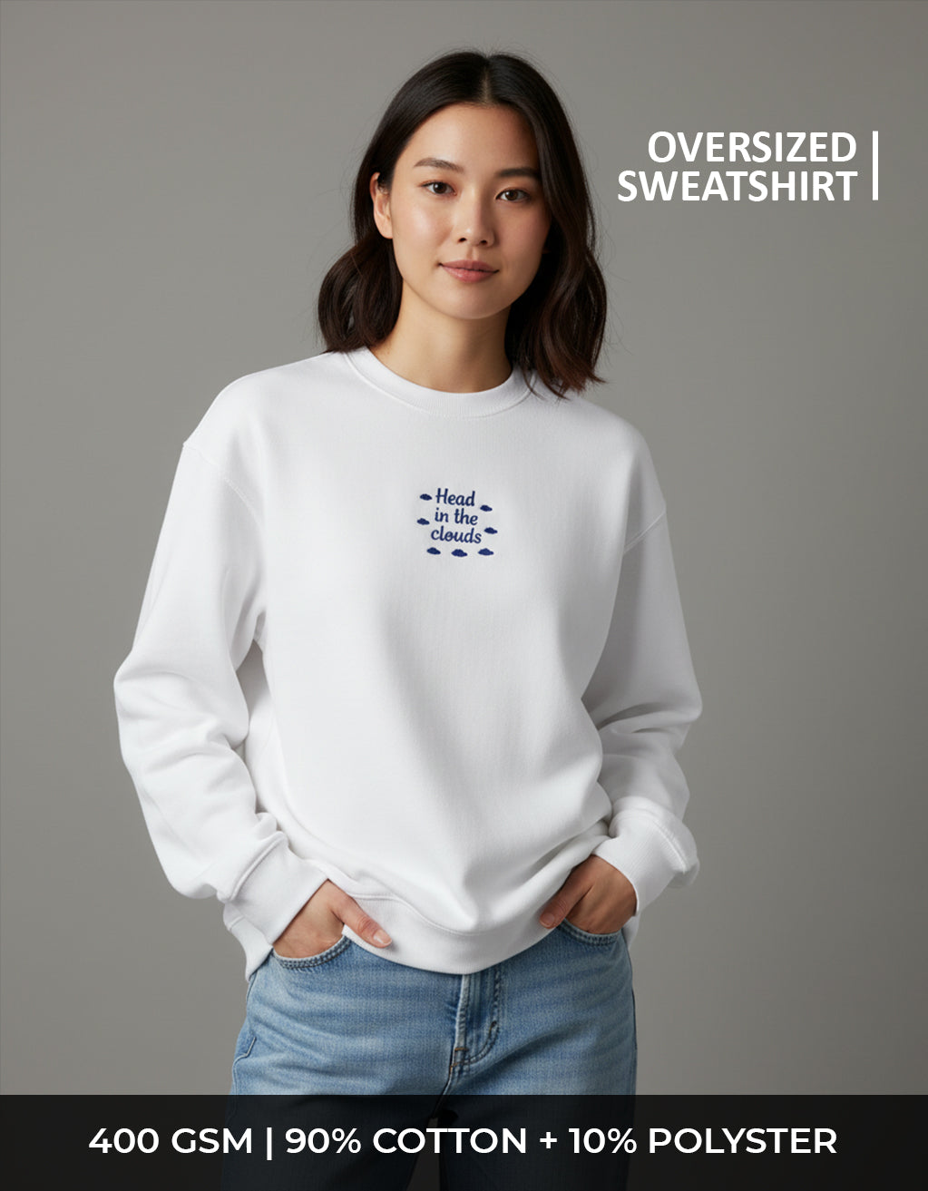 Women's Oversized Sweatshirt (Clouds)