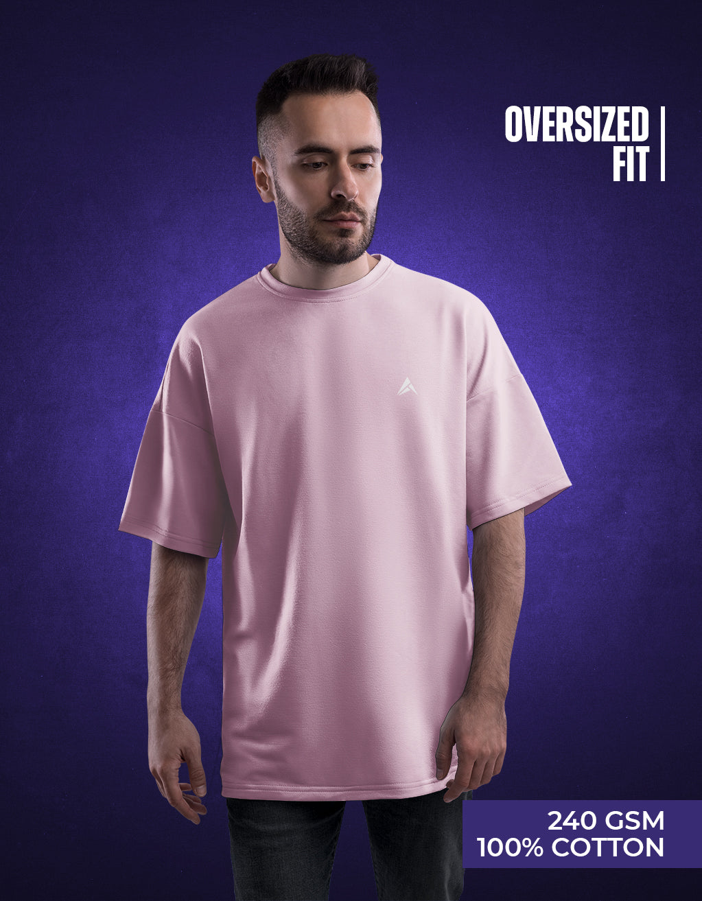 Men's Oversized T-Shirt (Light Baby Pink)