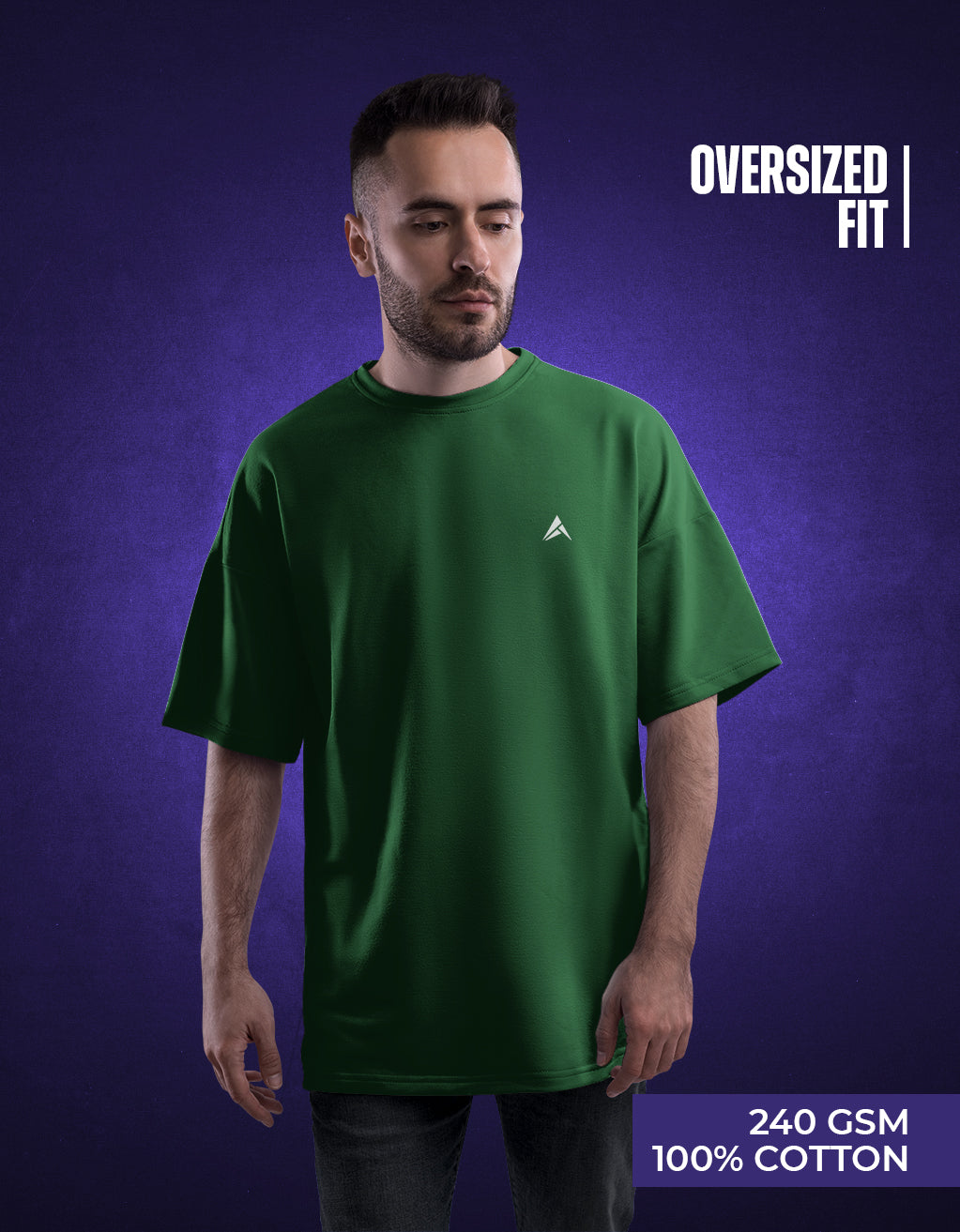 Men's Oversized T-Shirt (Bottle Green)
