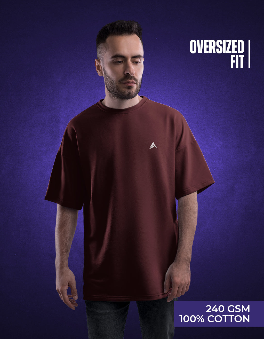 Men's Oversized T-Shirt (Maroon)