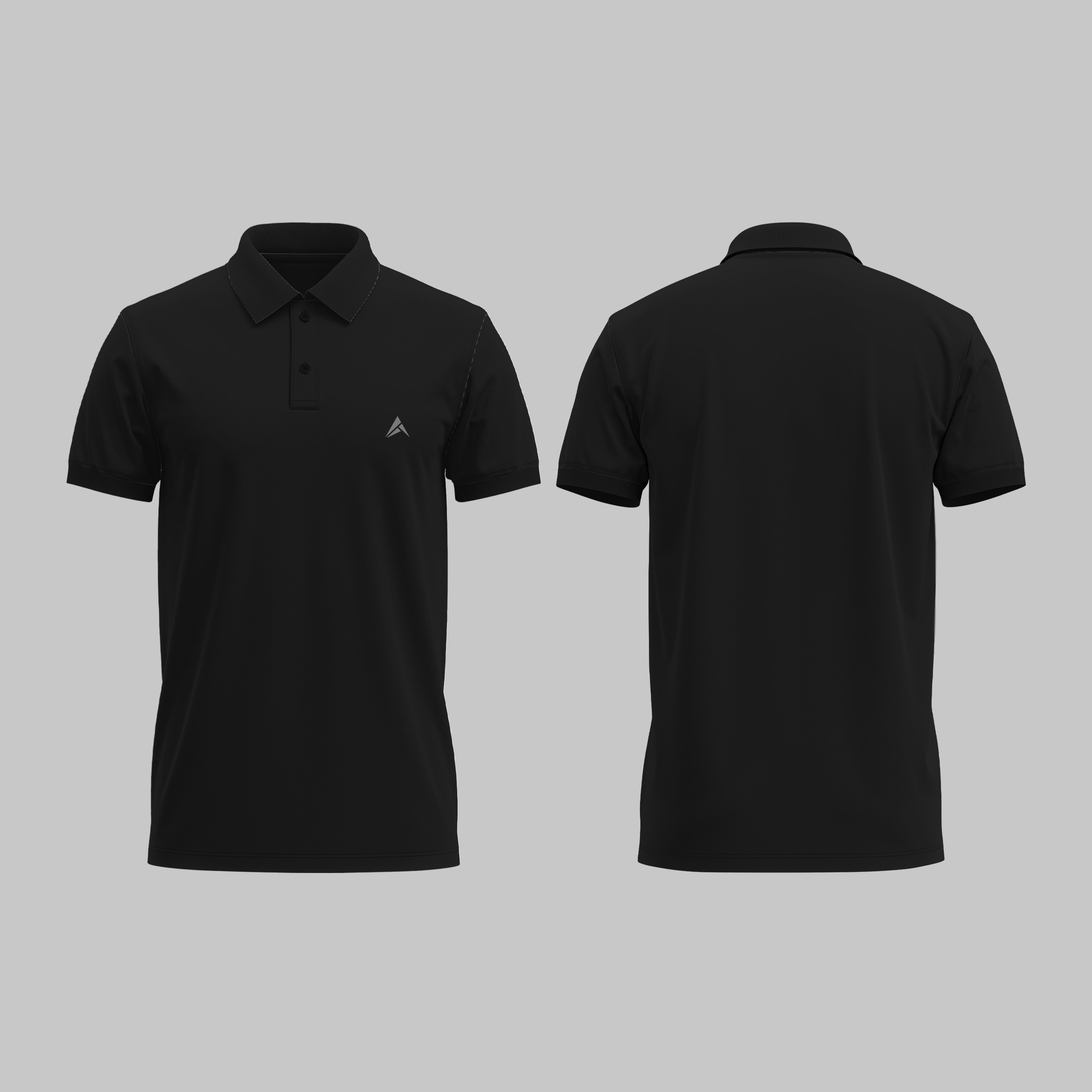 Astryx Men’s Premium Cotton Polo – Embroidered Logo (Black)
