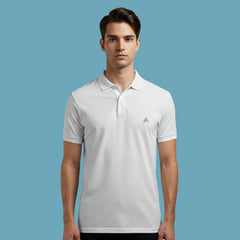Astryx Men’s Premium Cotton Polo – Embroidered Logo (White)