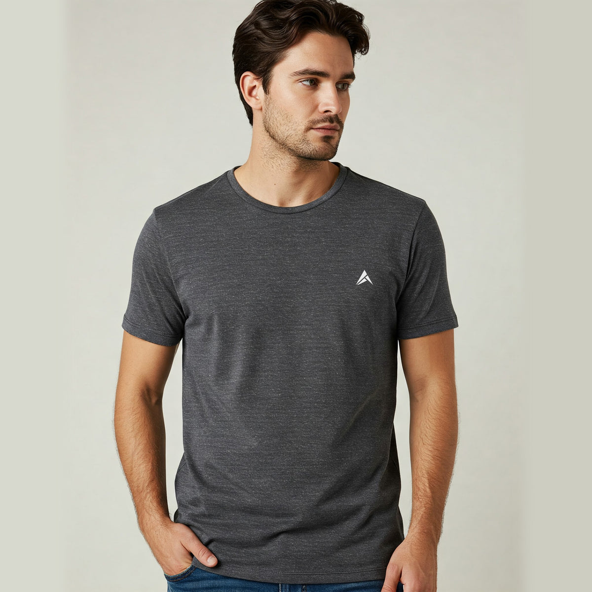 Astryx Men’s Classic Crew T-Shirt (Charcoal Melange)