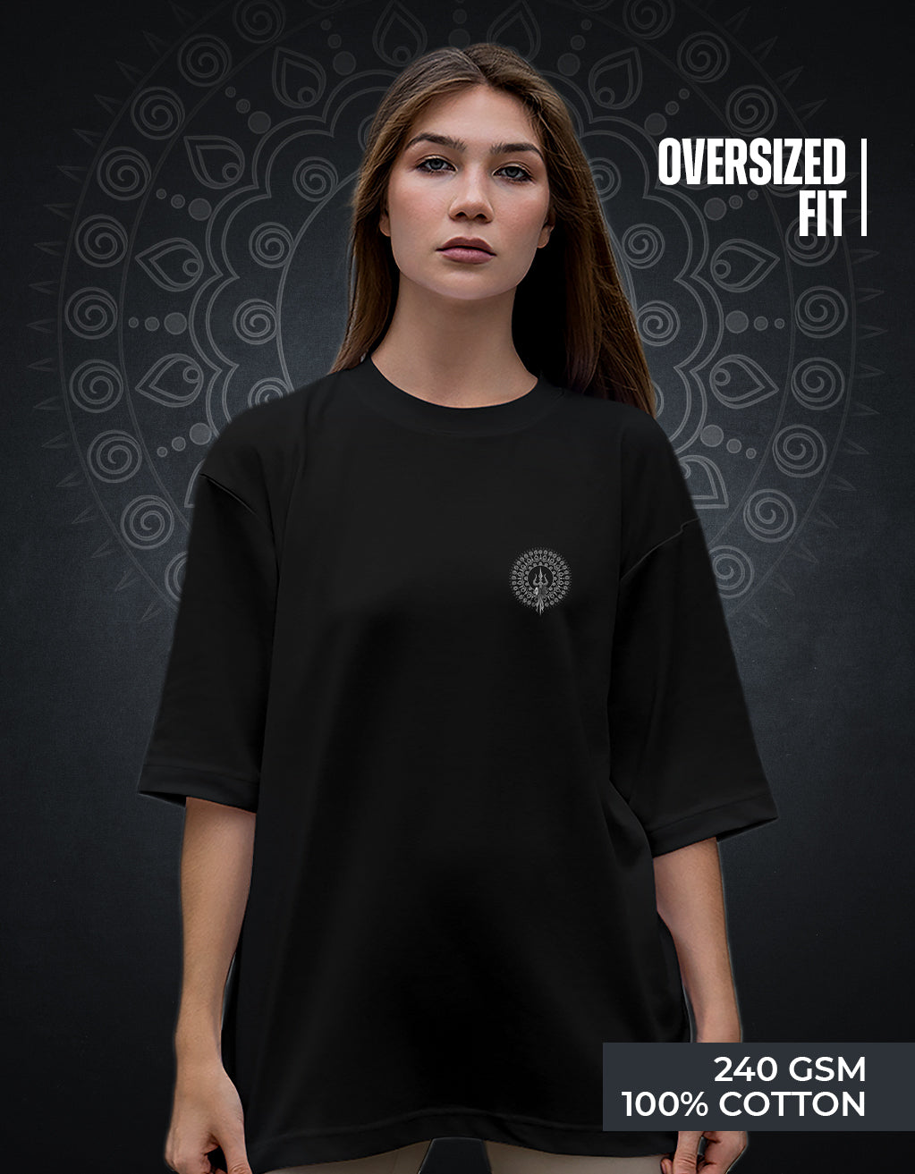 Women's Oversized T-Shirt (Mandala Mahadev)