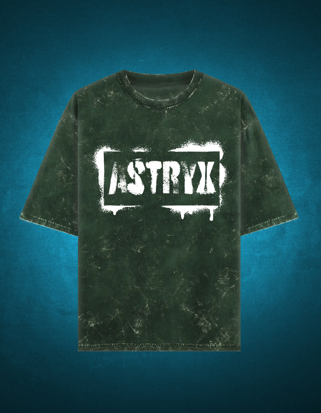Men's Acid Washed Oversized Tee (Bottle Green)