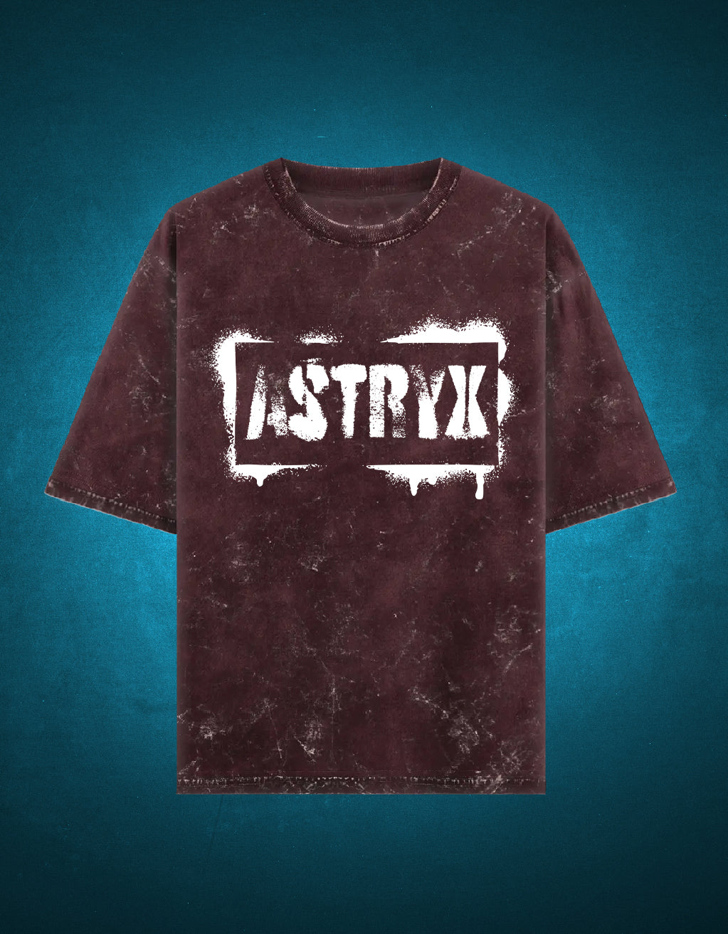 Men's Acid Washed Oversized Tee (Maroon)