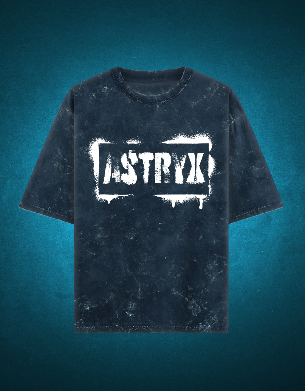 Men's Acid Washed Oversized Tee (Navy Blue)