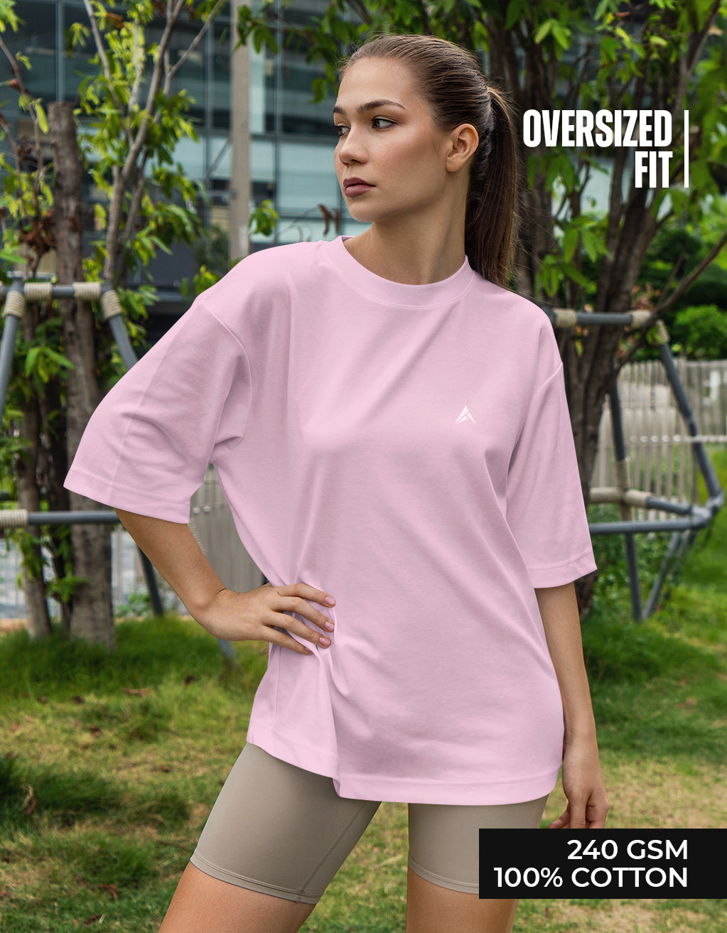 Women's Oversized T-Shirt (Light Baby Pink)