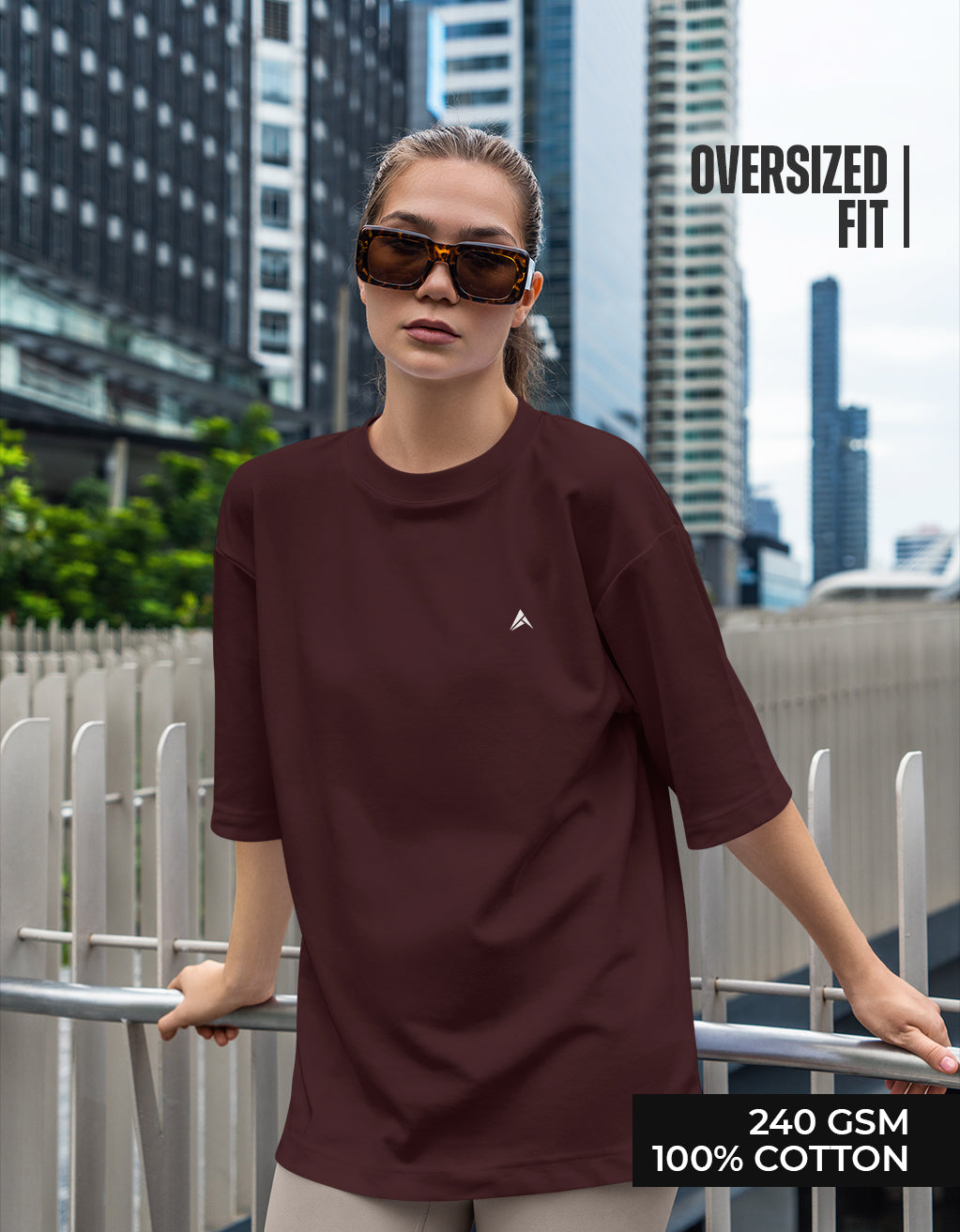 Women's Oversized T-Shirt (Maroon)