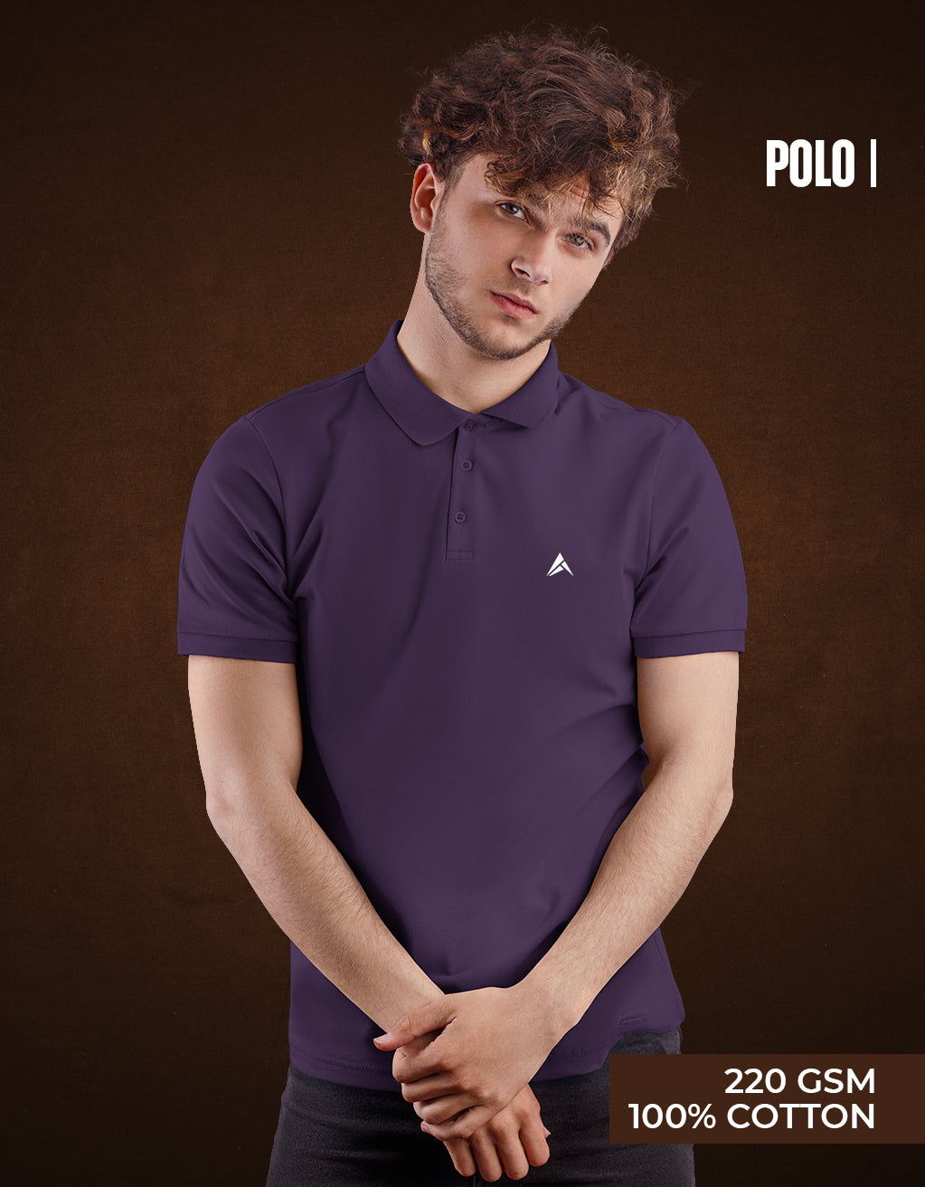 Men's Polo T-Shirt (Purple)