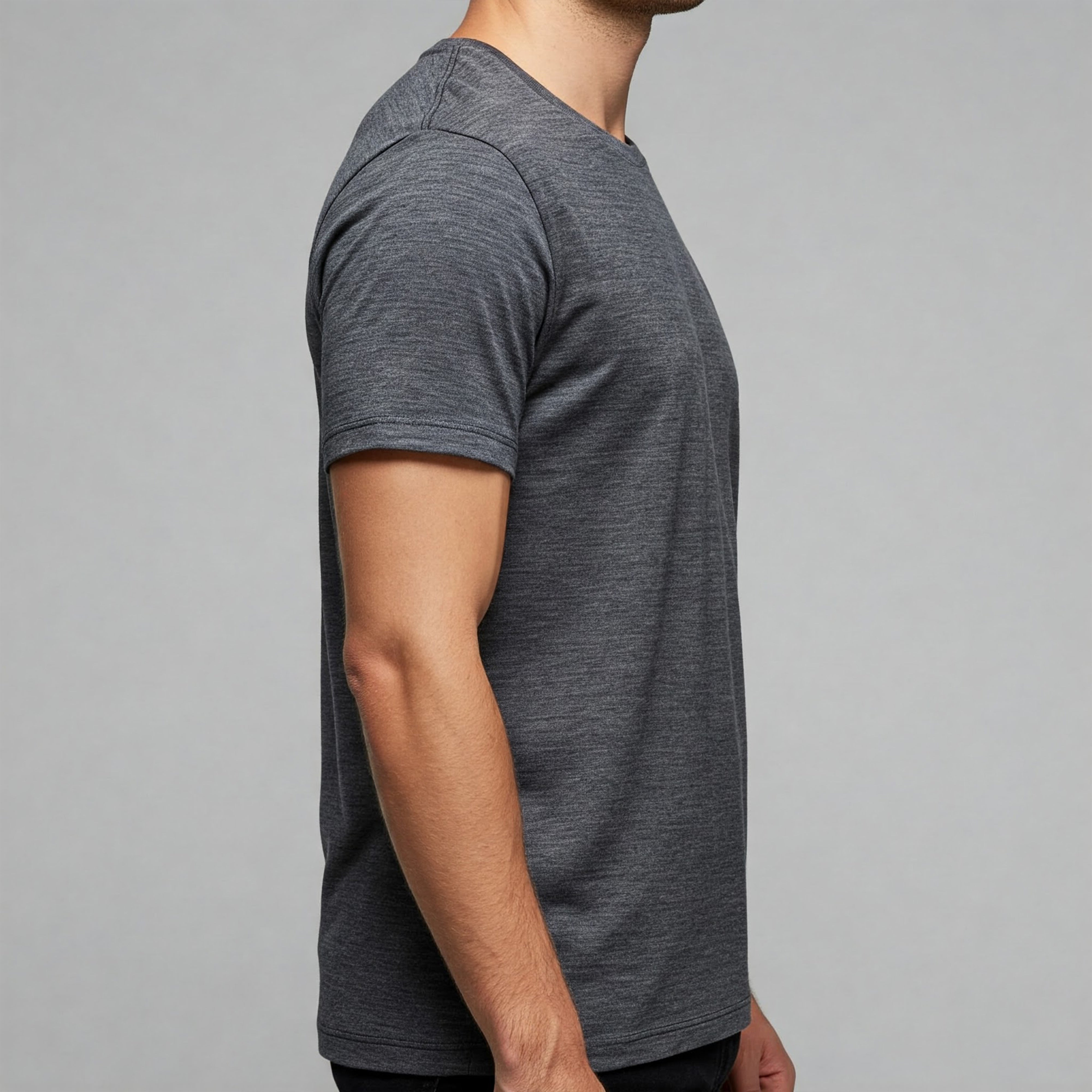 Astryx Men’s Classic Crew T-Shirt (Charcoal Melange)