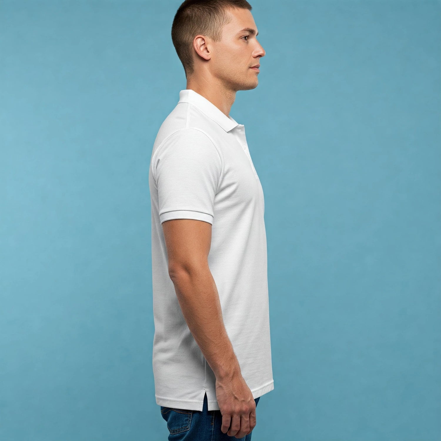 Astryx Men’s Premium Cotton Polo – Embroidered Logo (White)