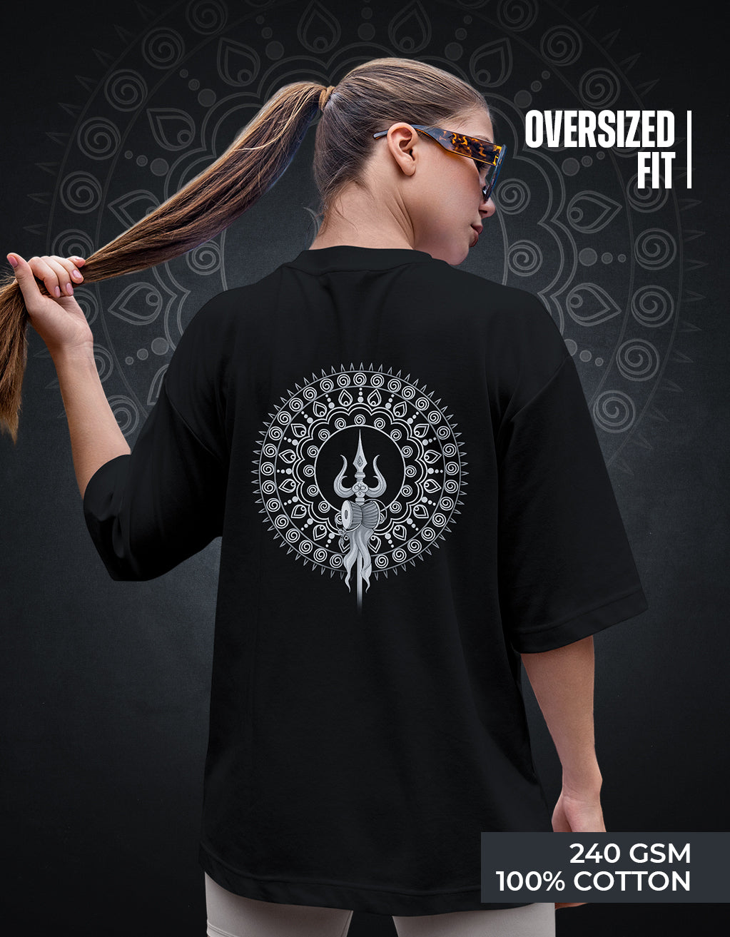 Women's Oversized T-Shirt (Mandala Mahadev)